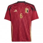 Günstige Fußballtrikots Belgien Onana 6 Kinder Heimtrikot EURO 2024 Kurzarm